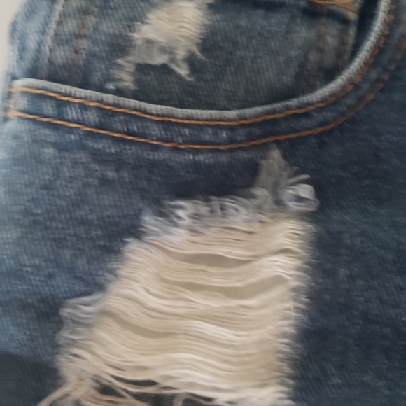 PS Erin Wasson Embroidered Back Pocket Distressed Short Shorts - Picture 6 of 10